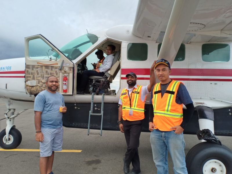 Loading cargo into a Grand Caravan